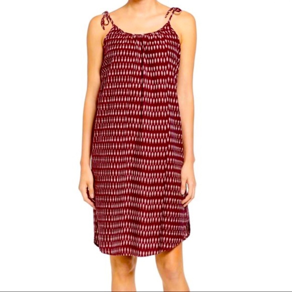 Madewell Purple Tie Strap Ikat Print Shift Dress